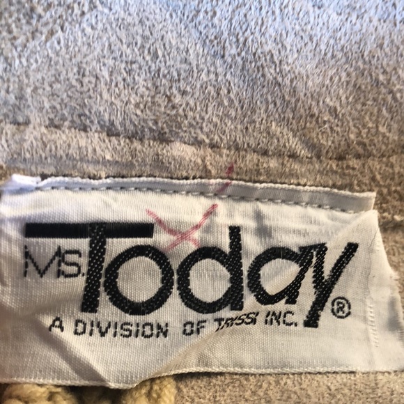 Vintage Ms. Today Crochet Suede Skirt Size 12 - Picture 7 of 11